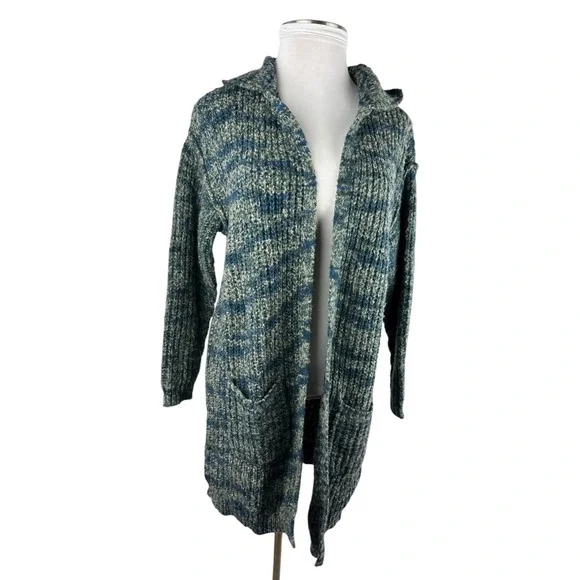 *Flawed Sundance Long Cardigan Sweater Space Dye Duster Hooded Wool Blend Small - Picture 6 of 16